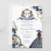 Charro Horse Crest Royal Marinho Blue Quinceañera