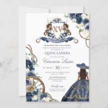 Charro Horse Crest Royal Marinho Blue Quinceanera