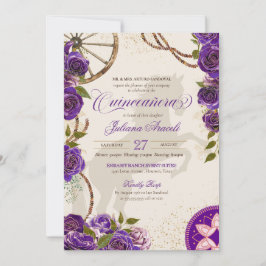 Convite Charro Purple Rosa Western Raner Quinceanera