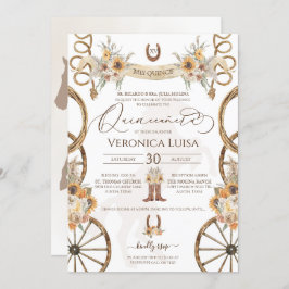Convite Charro Sunflower Country Rustic Quinceanera