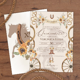 Convite Charro Sunflower Country Rustic Quinceanera