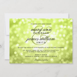 Convite Chartreuse Bokeh Luz Elegante Casamento