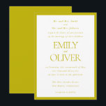 Convite Chartreuse Elegant Classic Wedding Parents Host<br><div class="desc">Make your wedding announcement unforgettable with our Formal Elegant Wedding Invitation Template. Perfectly crafted for parents hosting the special day, this chartreuse green and white invitation features a simple frame and elegant typography for the spouse's names and the wedding information. Fully customizable, this template allows you to personalize every detail...</div>