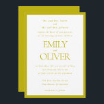 Convite Chartreuse Elegant Classic Wedding Parents Host<br><div class="desc">Make your wedding announcement unforgettable with our Formal Elegant Wedding Invitation Template. Perfectly crafted for parents hosting the special day, this chartreuse green and white invitation features a simple frame and elegant typography for the spouse's names and the wedding information. Fully customizable, this template allows you to personalize every detail...</div>