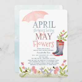 Convite Chás de abril trazem flores de carro Chá a 