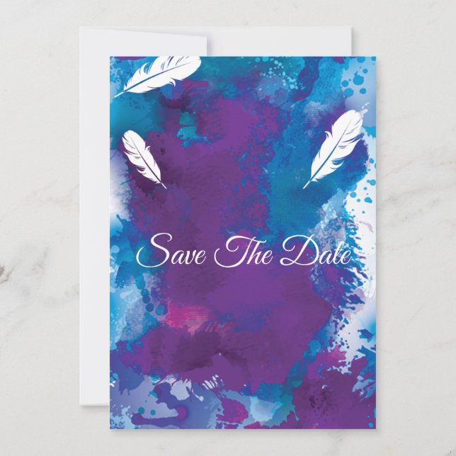 Convite Chás de panela, azuis e penas (Verso)