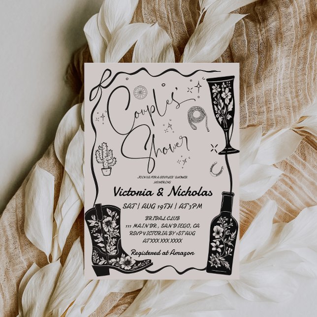 Convite Chás de panela Casais Ocidentais (Criador carregado)