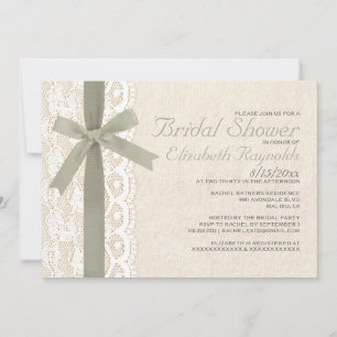Convite Chás de panela do arco & do laço do marfim