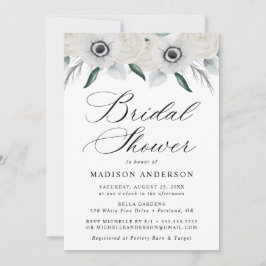 Convite Chás de panela e anêmonas brancas