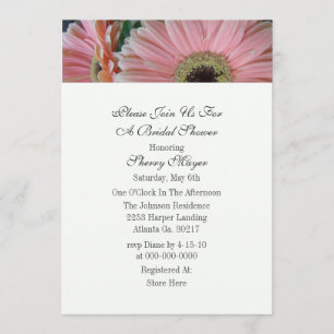 Convite Chás de panela florais cor-de-rosa