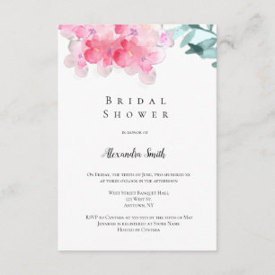 Convite Chás de panela florais cor-de-rosa