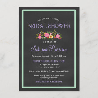 Convite Chás de panela florais do estilo do quadro