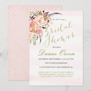 Convite Chás de panela florais do rosa da aguarela