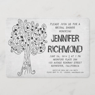 Convite chás de panela modernos da árvore de amor