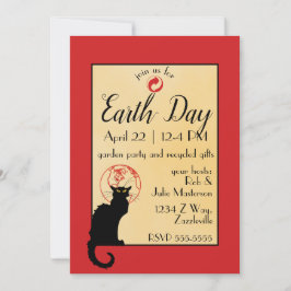 Convite Chat Noir Earth Day