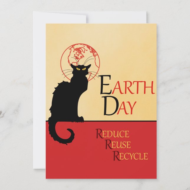 Convite Chat Noir Earth Day (Verso)