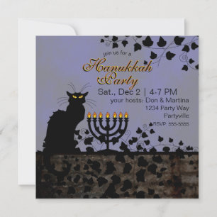 Convite Chat Noir Hanukkah