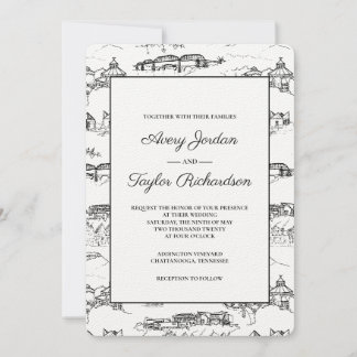 Convite Chattanooga Toile Black and White