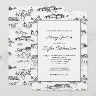 Convite Chattanooga Toile Preto e Branco