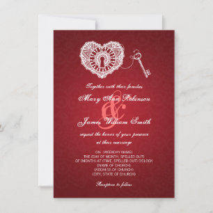 Convite Chave De Casamento Elegante Para Meu Coração Ver