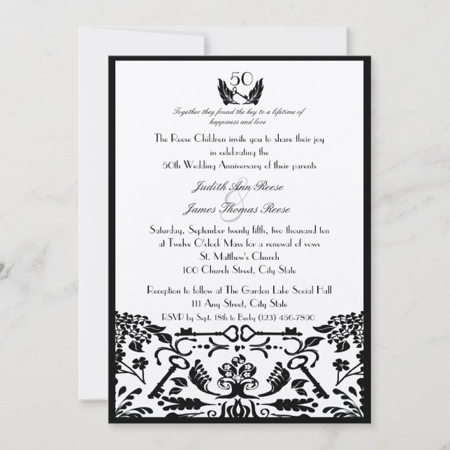 Convite Chave do Meu Coração/ 50º Aniversário (Frente)