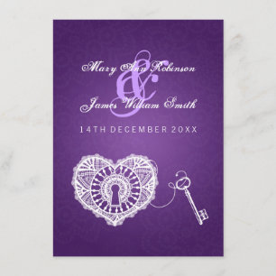 Convite Chave elegante da recepção de casamento a meu ro