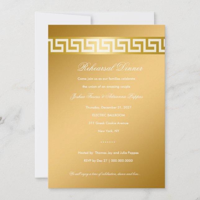 Convite Chave grega de 311 Ouros (Frente)