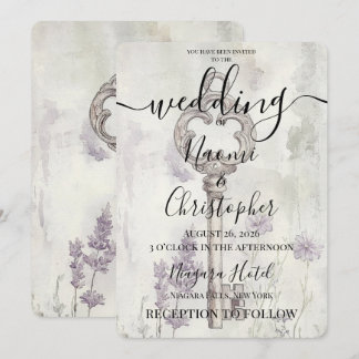 Convite Chave Retro Vintage Personalizada Casamento