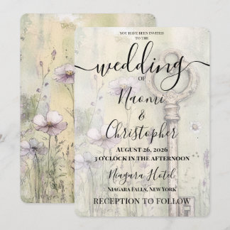 Convite Chave Vintage Rústica Personalizada Casamento
