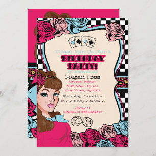 Convite Checkered, Pin-acima, Rocha-UM-Billy