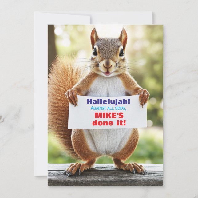 Convite 🎓Cheeky Squirrel Graduation Announcement (Frente)