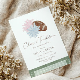 Convite Cheer and Touchdown Twin Baby Shower