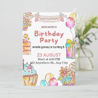 Convite Cheerful and Playful Birthday Design