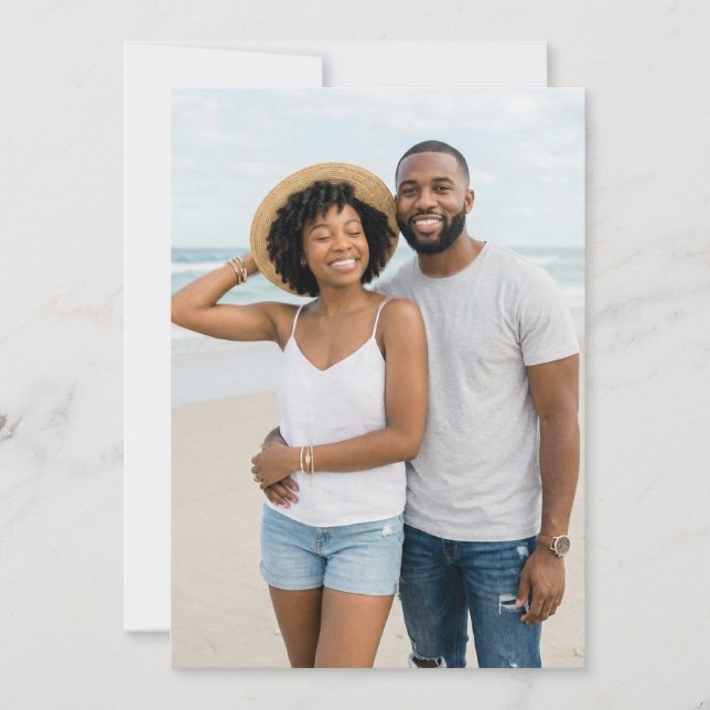 Convite Cheerful Blue Beach Photo (Frente)