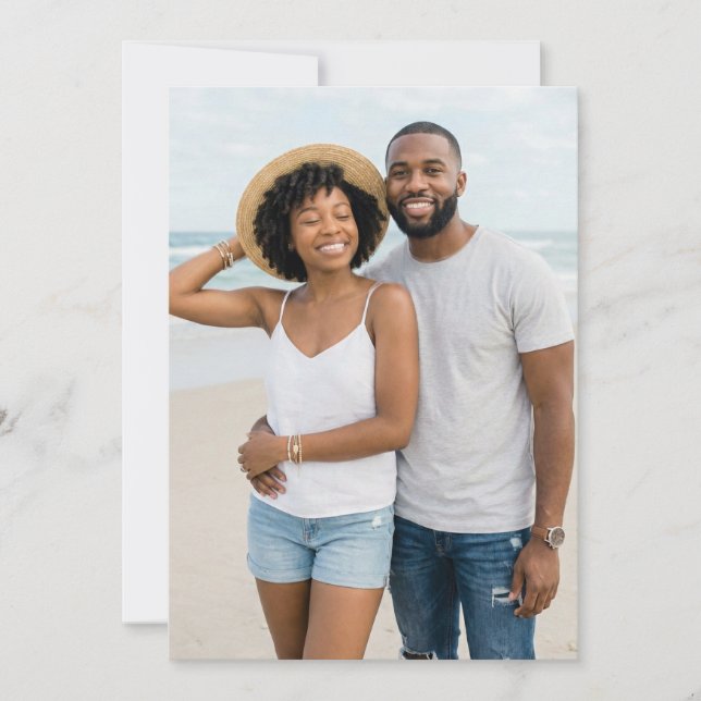 Convite Cheerful Blue Beach Photo (Frente)