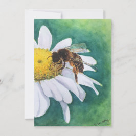 Convite Cheerful daisy and bee blank card