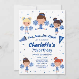 Convite Cheerleader Girl Birthday Party Invitation