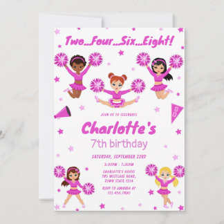 Convite Cheerleader Girl Birthday Party Invitation