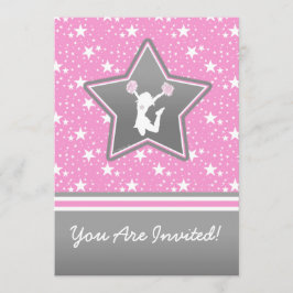 Convite Cheerleader Personalizado Entre as Estrelas