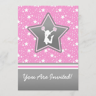 Convite Cheerleader Personalizado Entre as Estrelas