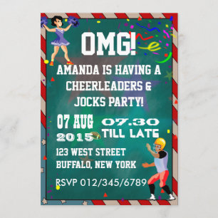 Convite Cheerleaderes e quadro de controle