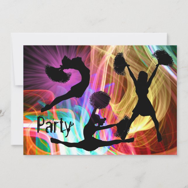 Convite Cheerleaderes em show de laser elétrico (Frente)