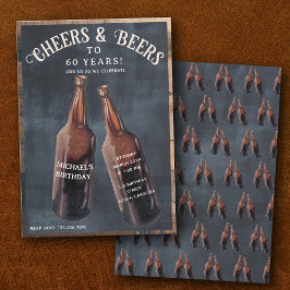 Convite Cheers and Beers 60th Beer Birthday Party