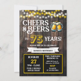 Convite Cheers and Beers to 75 Years Brewery Birthday