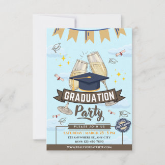 Convite Cheers Graduation Party Class of 2026 Invitation