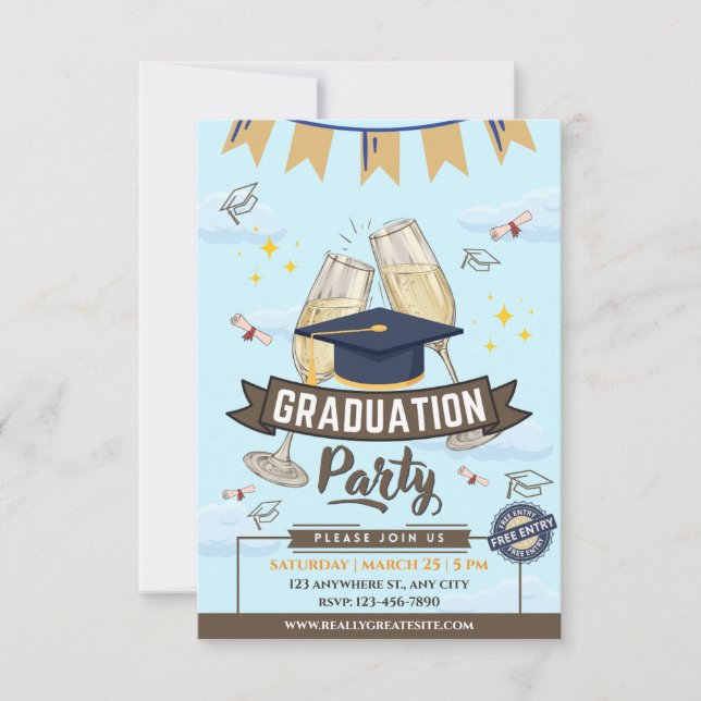 Convite Cheers Graduation Party Class of 2026 Invitation (Frente)