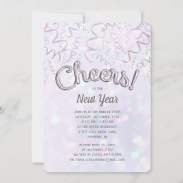 Convite Cheers Iridescent Bokeh Véspera de ano novo