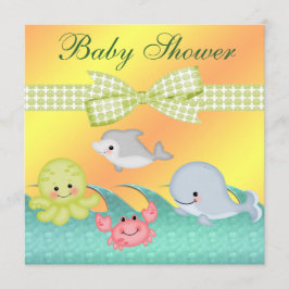 Convite Cheery Baby Sea Creatures Chá de fraldas