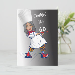 Convite Chef 🎉 Engraçado Cook 60 anos Engraçado