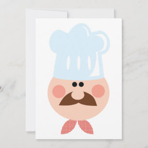 Convite Chef Italiano com Bigode e Chapéu